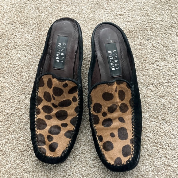 Stuart Weizmann Animal Hair Leather Slip On Loafer Flats Size 7 1/2M - Picture 4 of 8